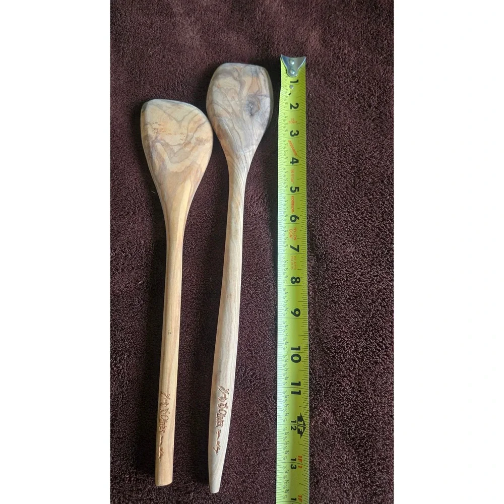 J.D. Oliver Napa Valley Olive Wood Cooking Spoon Spatula Set 2pc Handcrafted